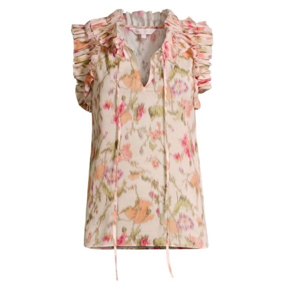 Floral Ruffle Sleeve Top